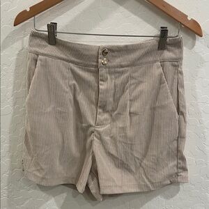 SHEIN High Waist Beige Striped Shorts